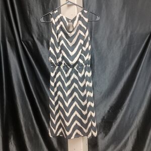 Chevron Patterned Black and White Dress